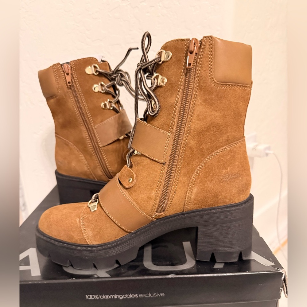 Aqua Women's Genie Buckle Hiker Boots Cognac size 8 - Picture 11 of 14